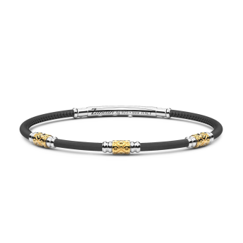 Bracciale Zancan in pelle naturale con elementi in argento.