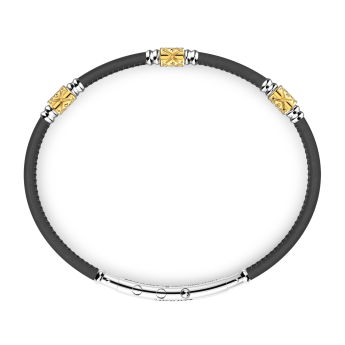 Zancan natural leather bracelet with silver elements. 2