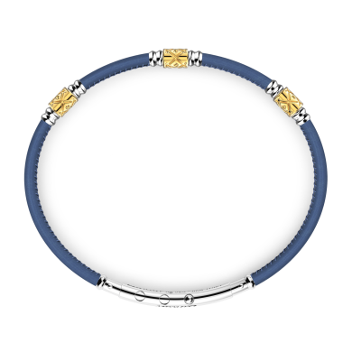 Zancan natural leather bracelet with silver elements.