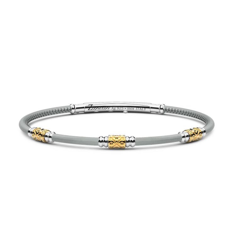 Bracciale Zancan in pelle naturale con elementi in argento.
