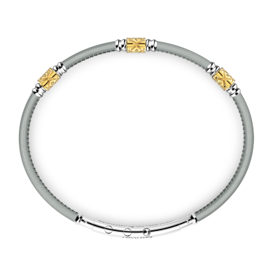 Bracciale Zancan in pelle naturale con elementi in argento.