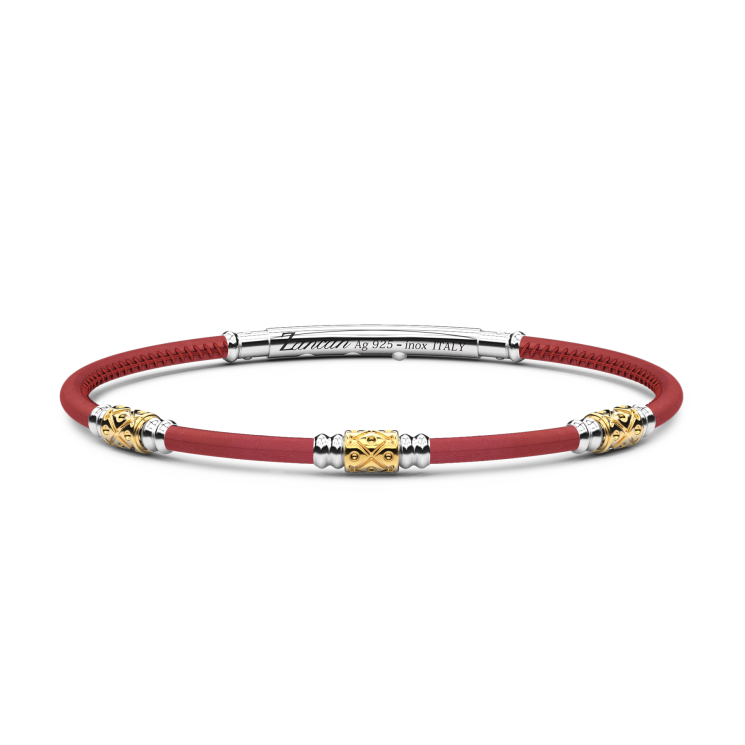 Zancan natural leather bracelet with silver elements.