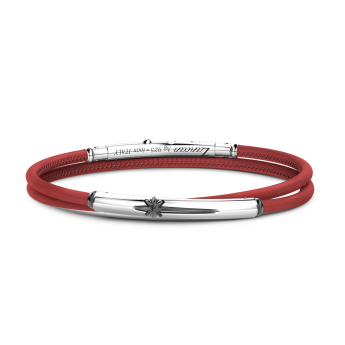 Bracciale Zancan in pelle naturale con targa in argento.