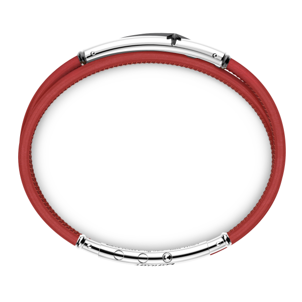 Zancan-Armband aus Naturleder mit Plakette aus Silber.