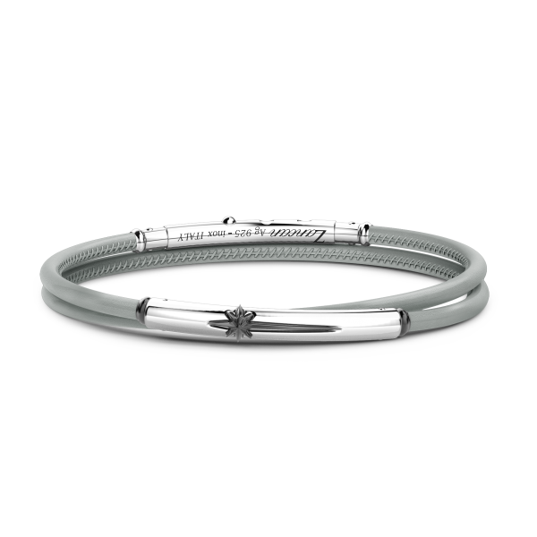 Bracciale Zancan in pelle naturale con targa in argento.