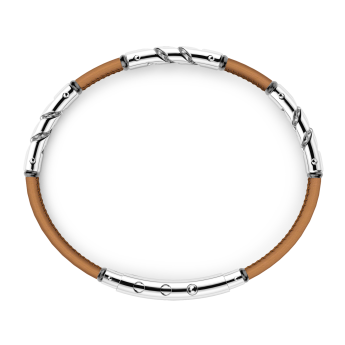 Zancan natural leather bracelet with silver elements. 2