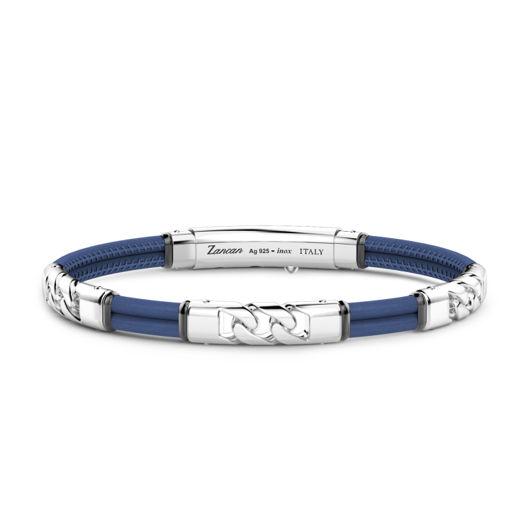 Zancan natural leather bracelet with silver elements.