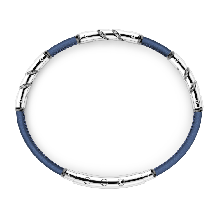 Zancan natural leather bracelet with silver elements.