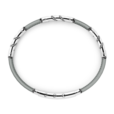Pulsera Zancan de piel natural con elementos de plata.