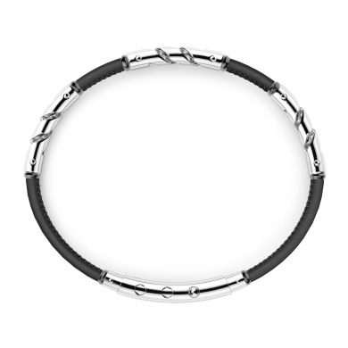 Zancan natural leather bracelet with silver elements.