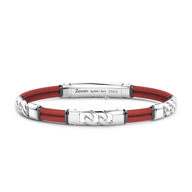 Zancan natural leather bracelet with silver elements.