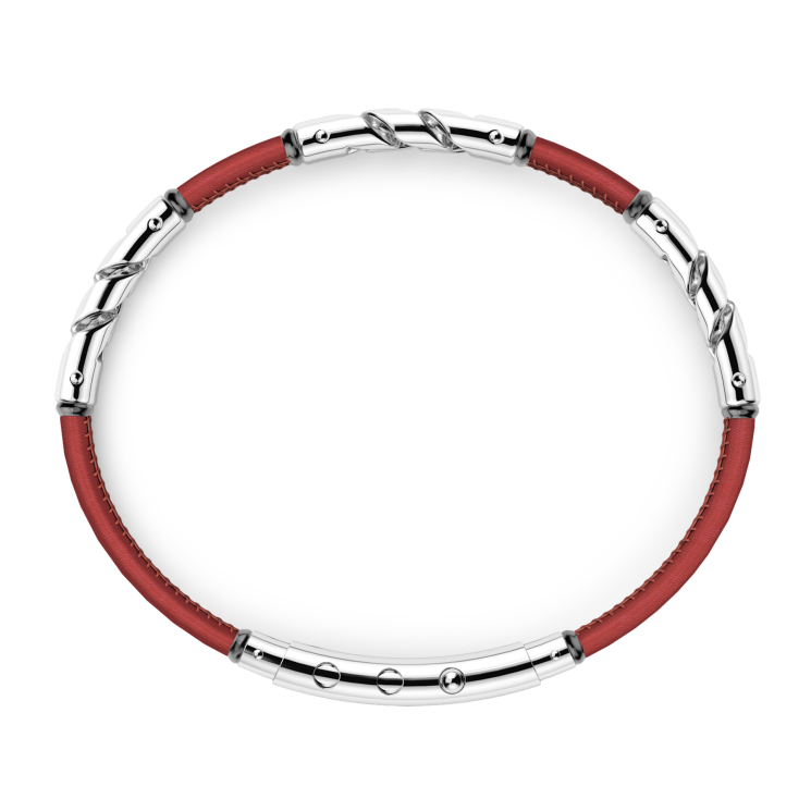 Zancan natural leather bracelet with silver elements.