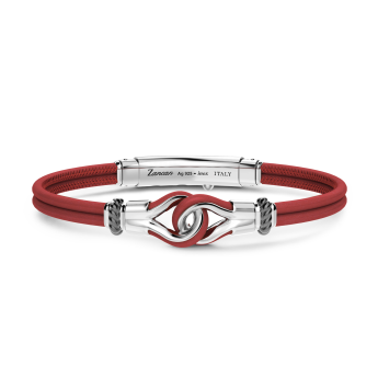 Zancan natural leather bracelet with silver knot.