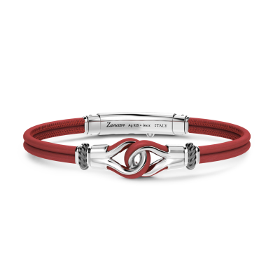 Bracciale Zancan in pelle naturale con nodo in argento.