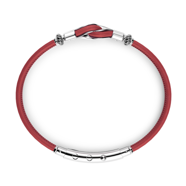 Zancan-Armband aus Naturleder mit Knoten aus Silber.