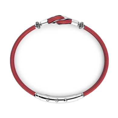 Zancan-Armband aus Naturleder mit Knoten aus Silber.