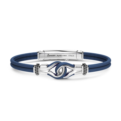 Zancan natural leather bracelet with silver knot.