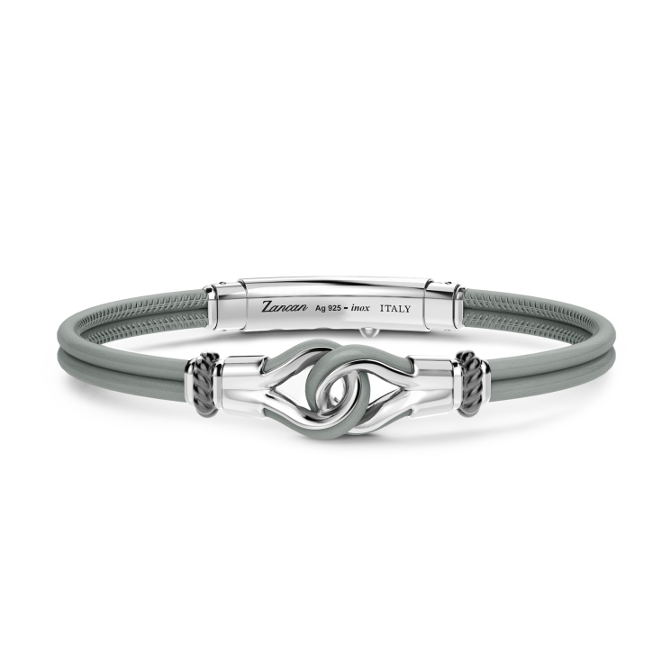 Zancan natural leather bracelet with silver knot.