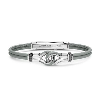 Zancan natural leather bracelet with silver knot.