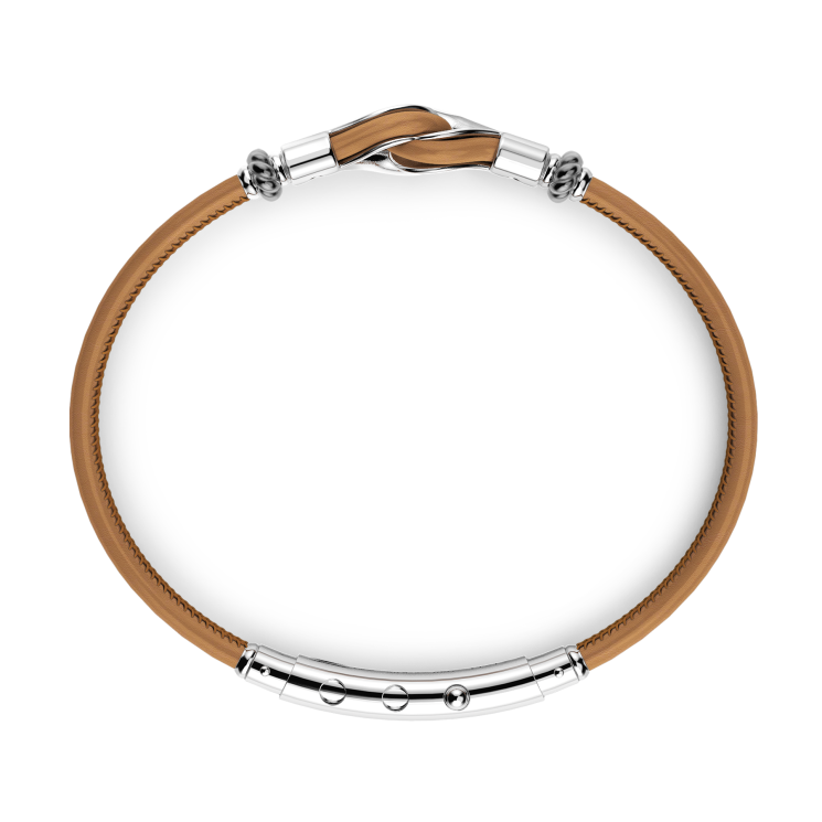 Bracciale Zancan in pelle naturale con nodo in argento.