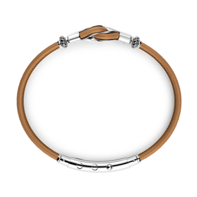 Bracciale Zancan in pelle naturale con nodo in argento.