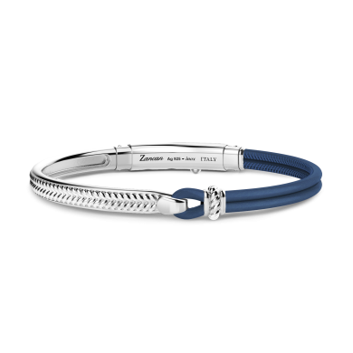Zancan-Armband aus Silber und Naturleder.