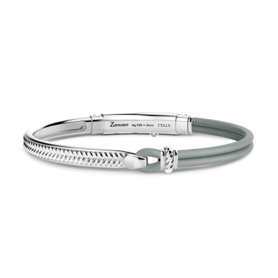 Zancan silver and natural leather bracelet.