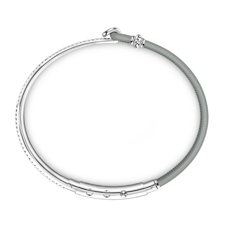 Zancan silver and natural leather bracelet.