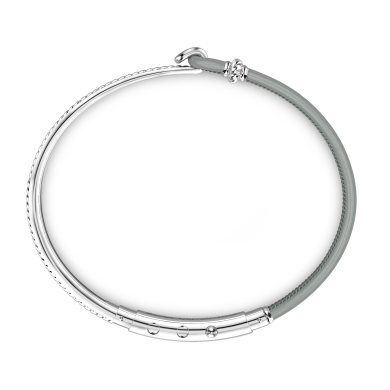 Zancan silver and natural leather bracelet.