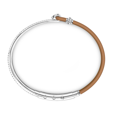 Zancan silver and natural leather bracelet.
