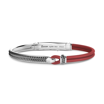 Bracciale Zancan in argento e pelle naturale.