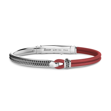 Bracciale Zancan in argento e pelle naturale.