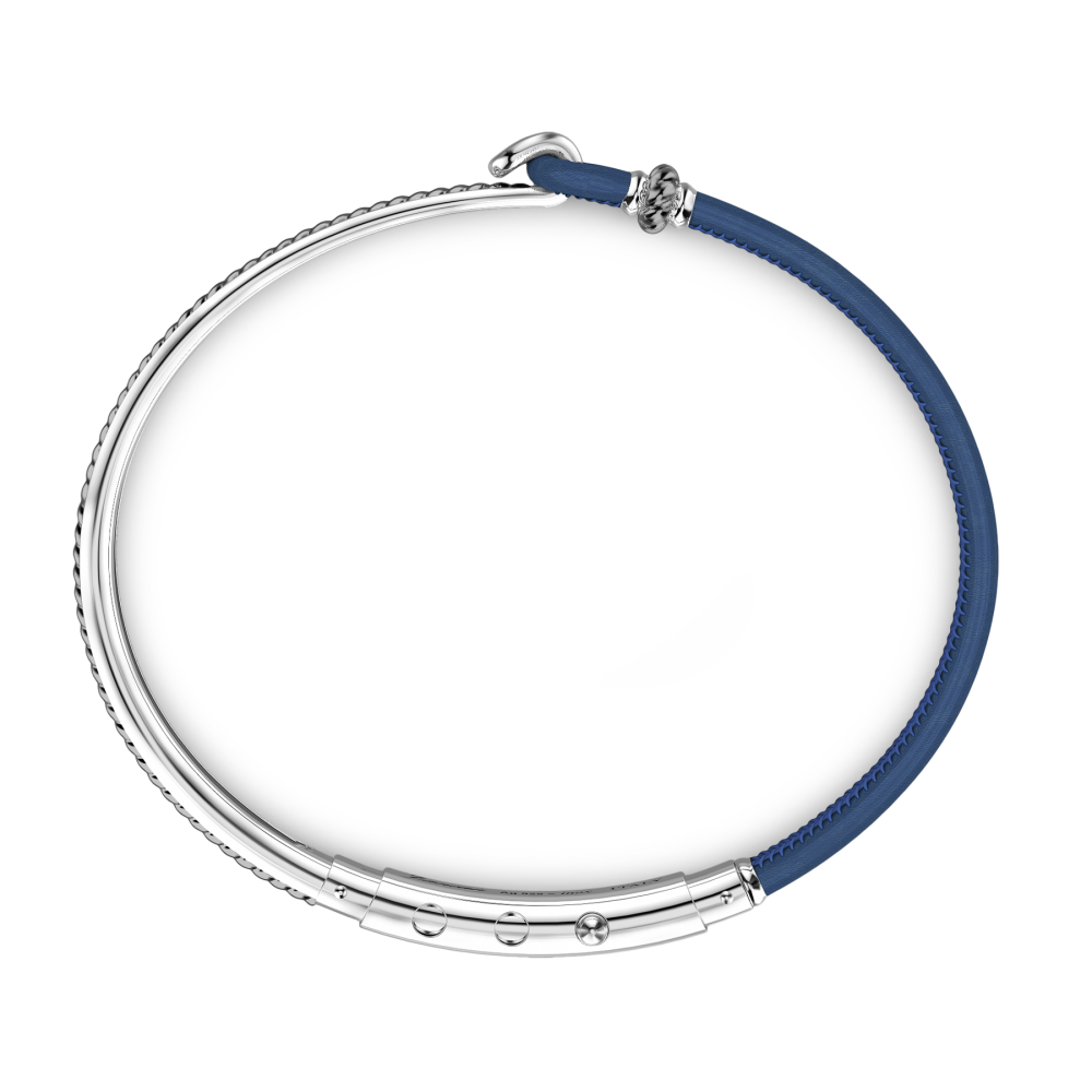 Zancan silver and natural leather bracelet.