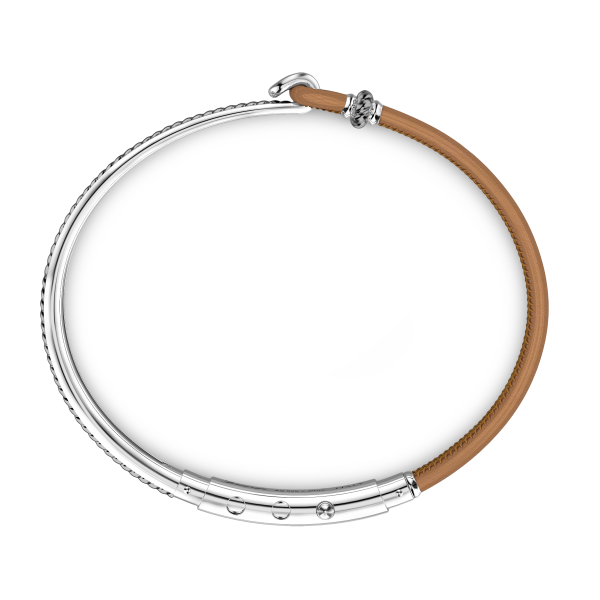 Zancan silver and natural leather bracelet.