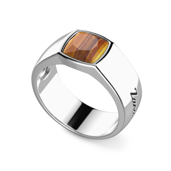 Anello in argento con pietra occhio di tigre. 2