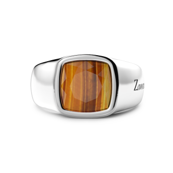 Anillo de plata con ojo de tigre.