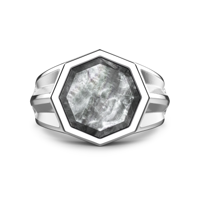 Zancan silver signet ring with mother of pearl.