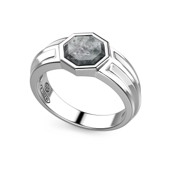 Anello chevalier Zancan in argento con madreperla. 2