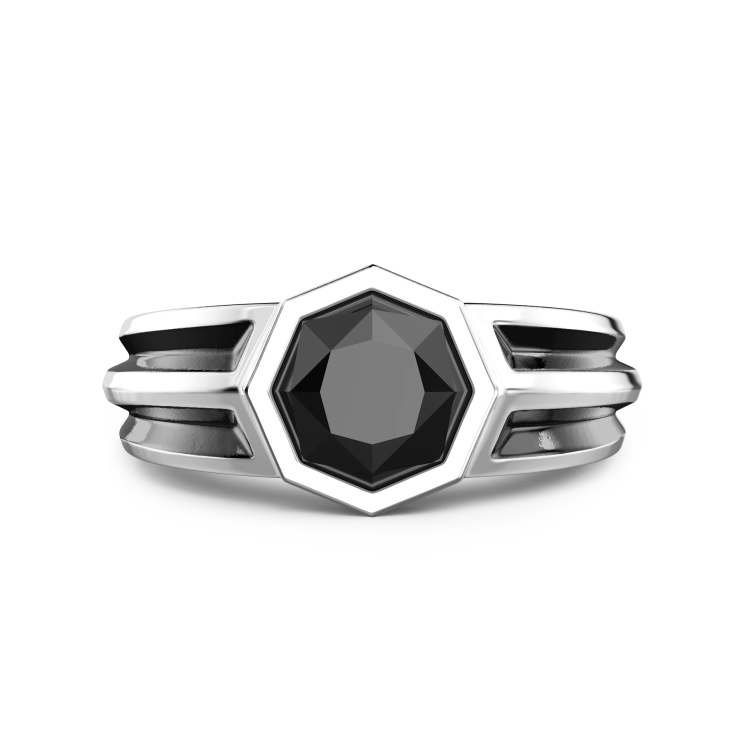 Sello Zancan de plata con piedra de ónice.