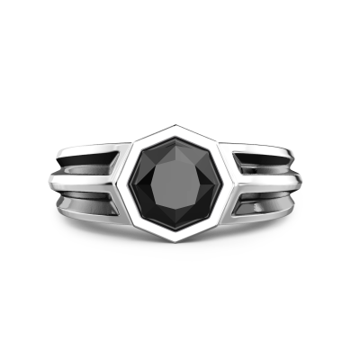 Sello Zancan de plata con piedra de ónice.