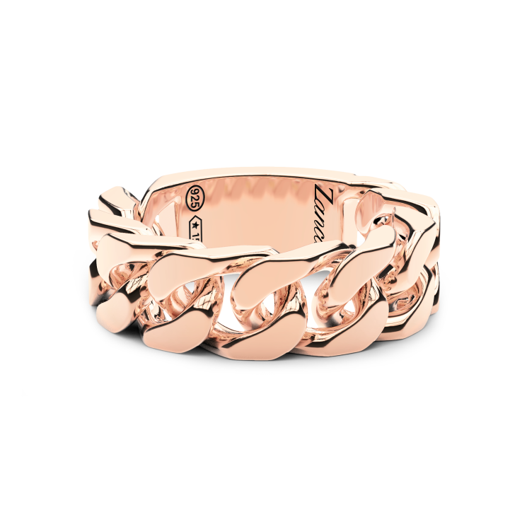 Men's silver ring with groumette.