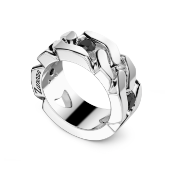 Zancan curb chain silver ring. 2