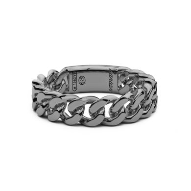 Zancan silver curb chain ring.