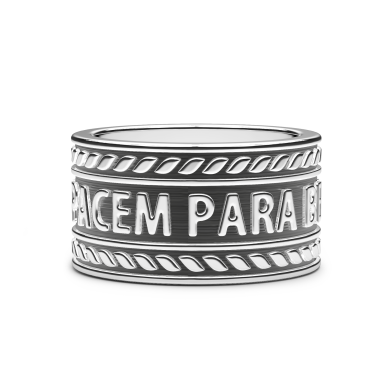 Anello in argento con motto "Si vis pacem para bellum".