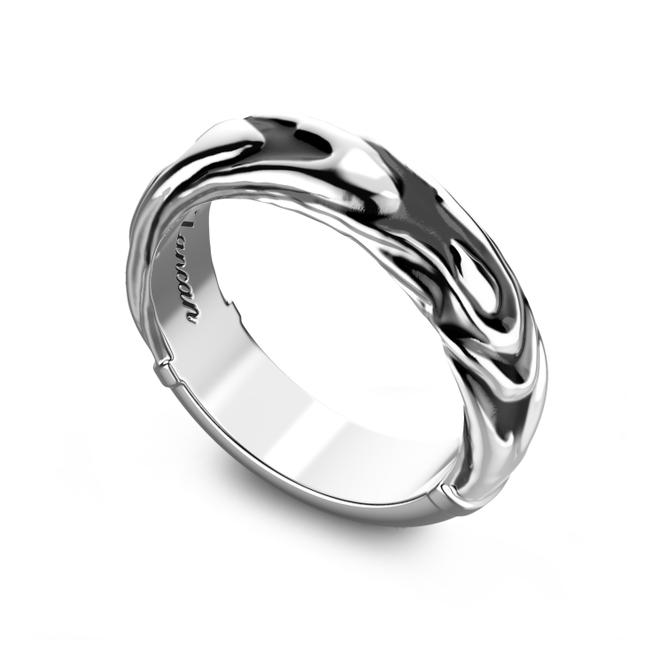Anillo de banda Zancan de plata.