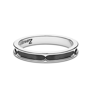 Zancan burnished silver band ring.