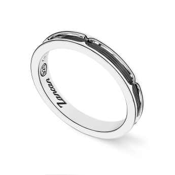 Zancan burnished silver band ring. 2