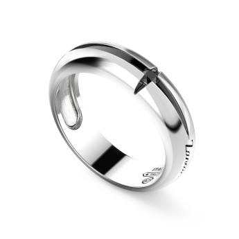 Zancan silver band ring with black stone. 2