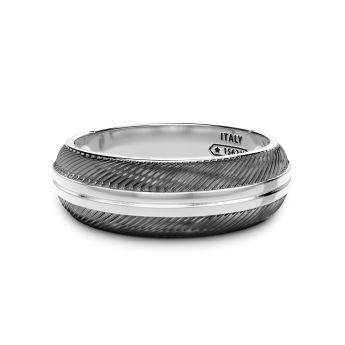 Zancan silver band ring.