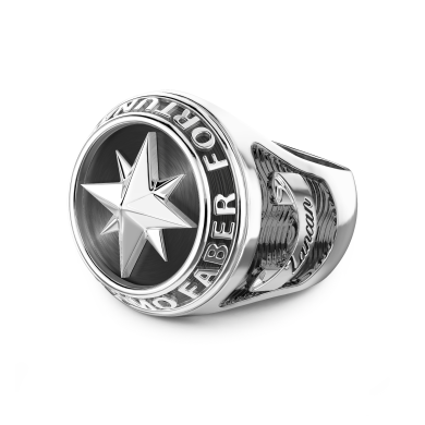 Anillo Zancan de plata con rosa de los vientos.